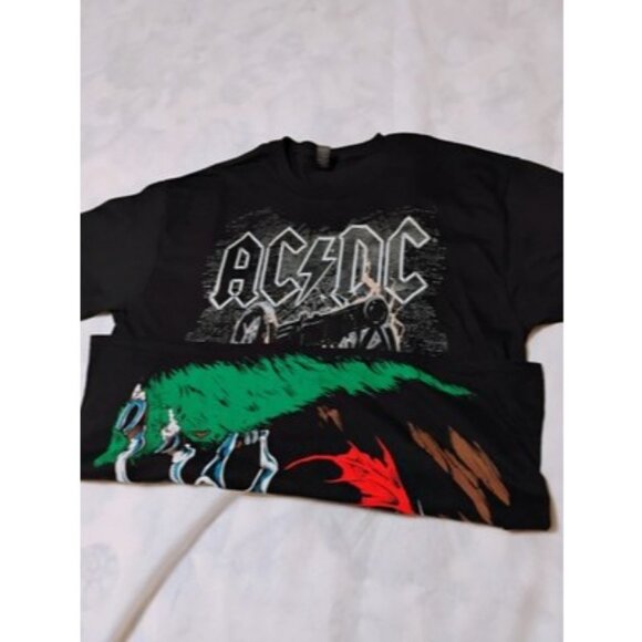 Vintage Liquid Blue Dragon AOP / AC DC T Shirt Sz L Test Print - Picture 1 of 9